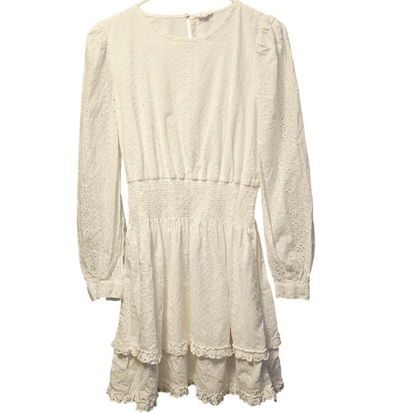 Splendid x Cella Jane Eyelet Tiered Cottagecore Dress - Picture 1 of 6